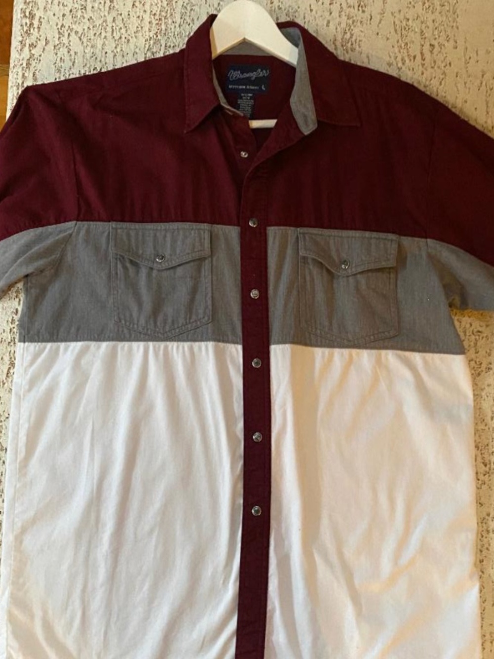 Wrangler Color Block Pearl Snap Short sleeve western shirt